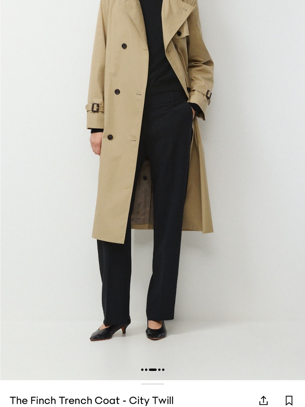Aritzia Gold Camel Finch Trench coat